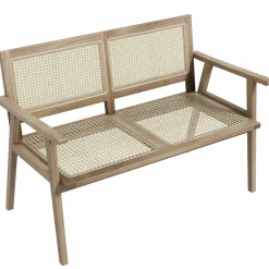 Tangkula Outdoor Teak Wood Garden Bench, 2-Person Patio Bench