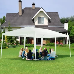 TANGKULA Outdoor Tent 10x20, White Party Wedding Tent Canopy with Removable Sidewalls
