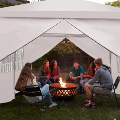 TANGKULA Outdoor Tent 10x20, White Party Wedding Tent Canopy with Removable Sidewalls