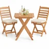 Tangkula Outdoor Wood Bistro Set