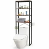 Tangkula Over The Toilet Storage Rack, 70 Inch Tall Bathroom Space Saver w/Metal Frame