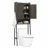 Tangkula Over The Toilet Storage Cabinet, Bathroom Space Saver Organizer Above Toilet with Double Doors & Metal Frame