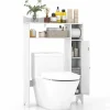 Tangkula Over The Toilet Storage Cabinet, Bathroom Space Saver w/Adjustable Shelves & Paper Holder