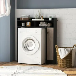 Tangkula Over The Toilet Storage Cabinet, Freestanding Bathroom Space Saver