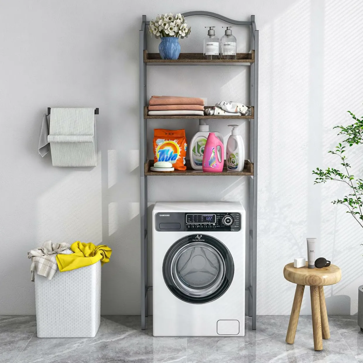 Tangkula Over The Toilet Storage Rack, 3-Tier Above Toilet Bathroom Shelf