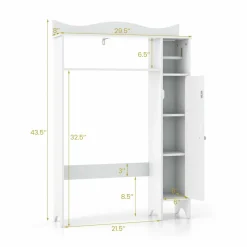 Tangkula Over The Toilet Storage Cabinet, Bathroom Space Saver w/Adjustable Shelves & Paper Holder