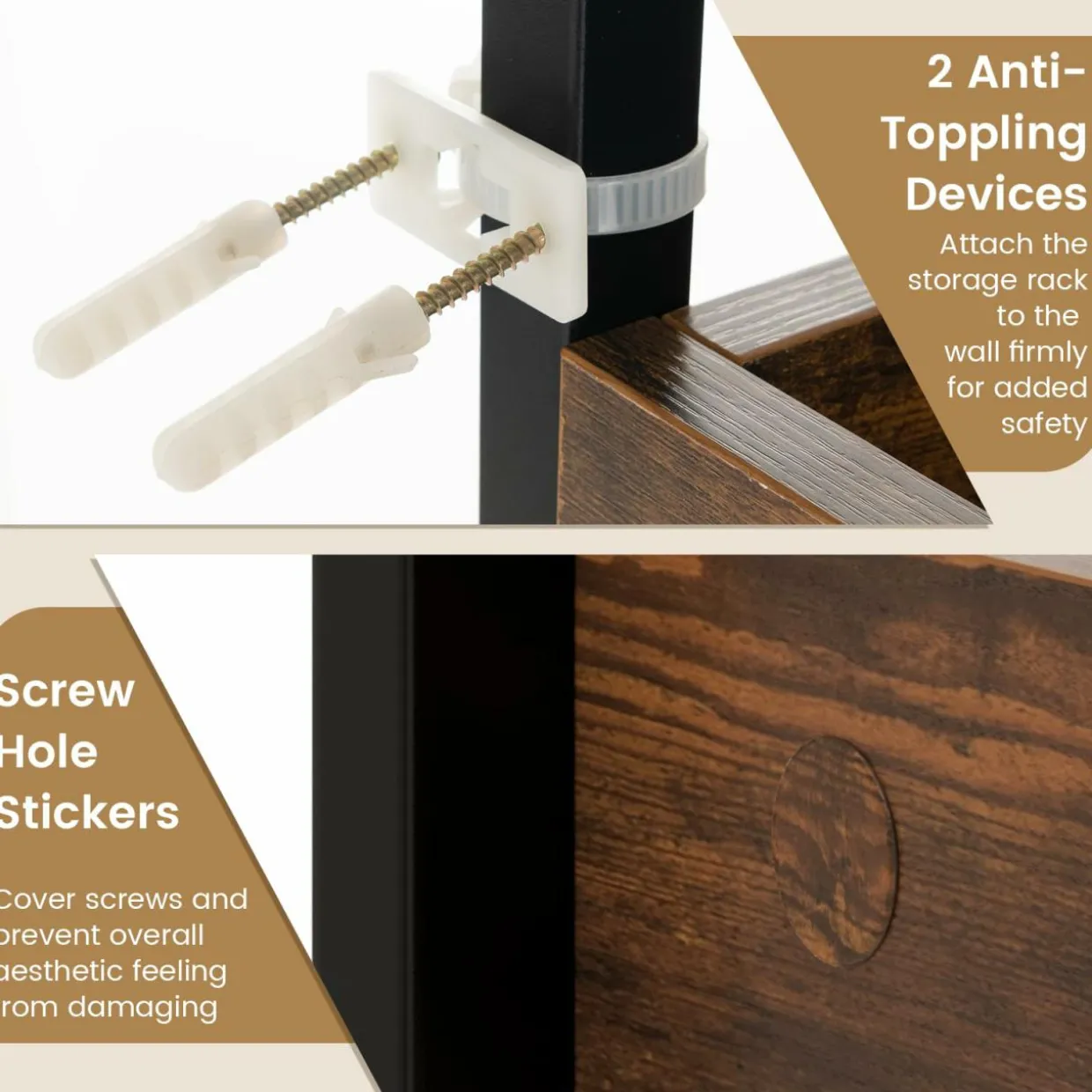 Tangkula Over The Toilet Storage Rack, 3-Tier Bathroom Space Saver w/ 4 Hooks & Adjustable Bottom Bar