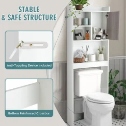 Tangkula Over The Toilet Storage Cabinet