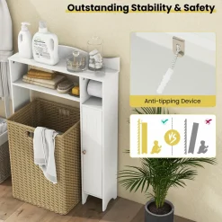 Tangkula Over The Toilet Storage Cabinet, Bathroom Space Saver w/Adjustable Shelves & Paper Holder