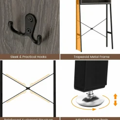Tangkula Over The Toilet Storage Cabinet, Bathroom Space Saver Organizer Above Toilet with Double Doors & Metal Frame