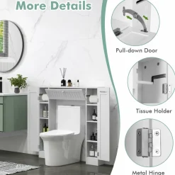 Tangkula Over The Toilet Storage Cabinet, Bathroom Space Saver