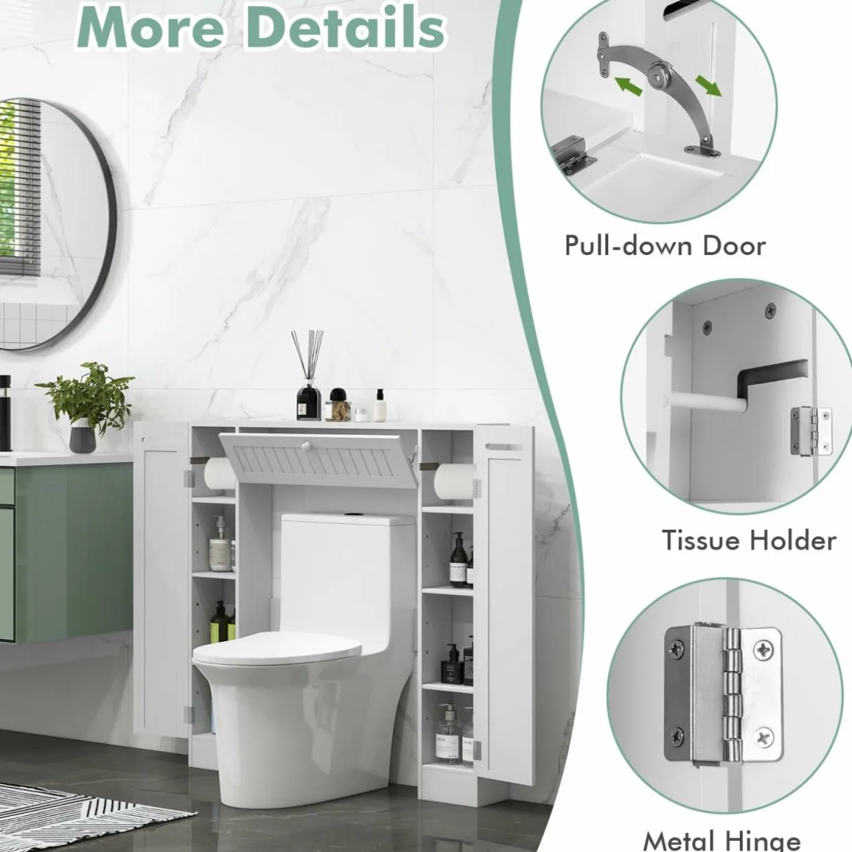 Tangkula Over The Toilet Storage Cabinet, Bathroom Space Saver