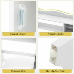Tangkula Over The Toilet Storage Cabinet, Bathroom Space Saver w/Adjustable Shelves & Paper Holder