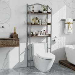 Tangkula Over The Toilet Storage Rack, 3-Tier Above Toilet Bathroom Shelf