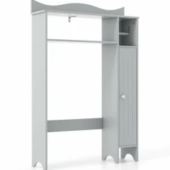 Tangkula Over The Toilet Storage Cabinet, Bathroom Space Saver w/Adjustable Shelves & Paper Holder
