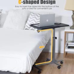 Tangkula Overbed Laptop Desk, Mobile Laptop Stand with Tilting Tabletop