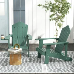 Tangkula Oversized Adirondack Chair, Patio Lounge Chairs w/Adjustable Cup Holder