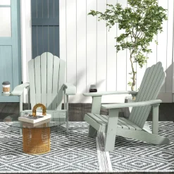 Tangkula Oversized Adirondack Chair, Patio Lounge Chairs w/Adjustable Cup Holder