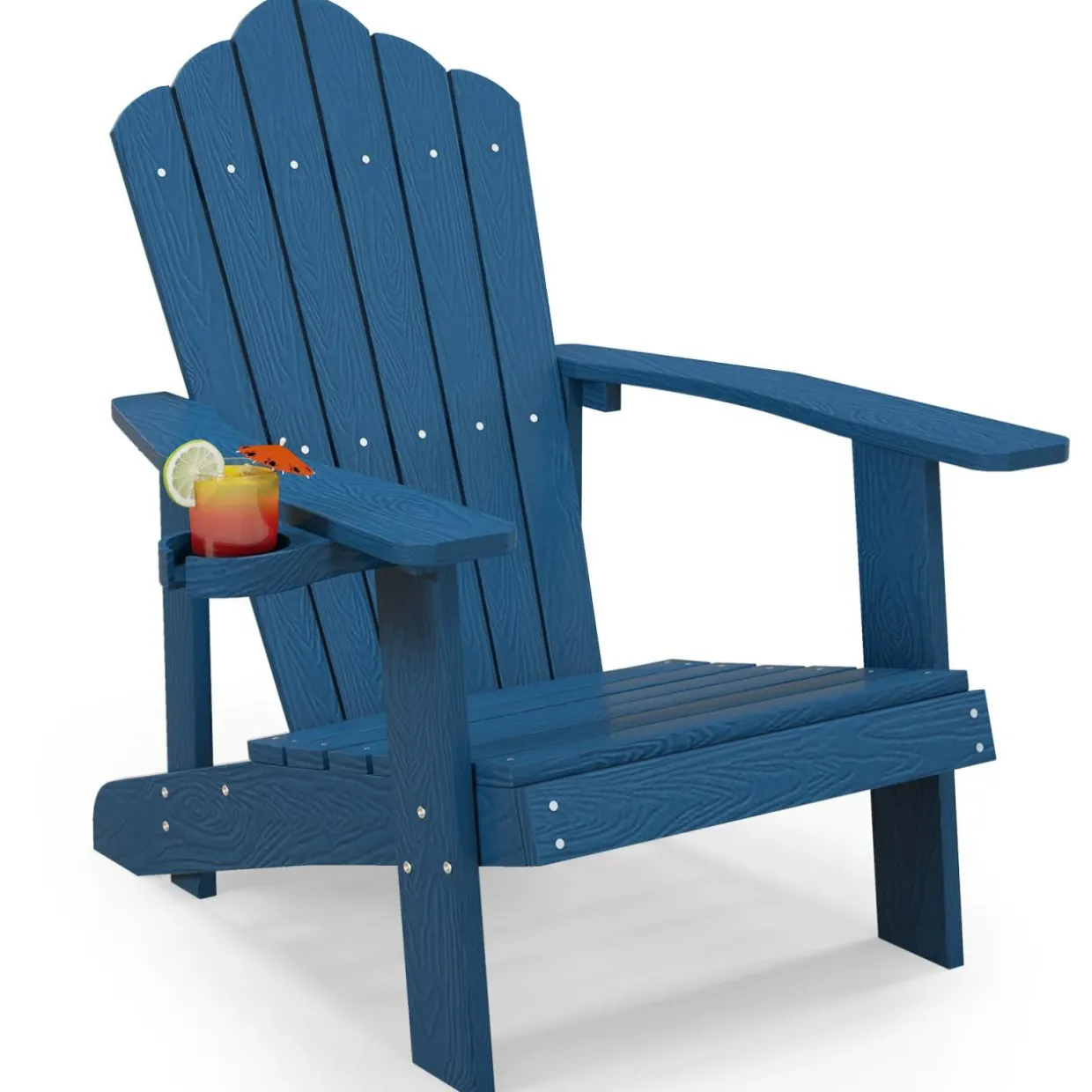 Tangkula Oversized Adirondack Chair, Patio Lounge Chairs w/Adjustable Cup Holder