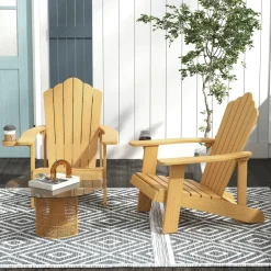 Tangkula Oversized Adirondack Chair, Patio Lounge Chairs w/Adjustable Cup Holder