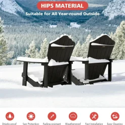 Tangkula Oversized Adirondack Chair, Patio Lounge Chairs w/Adjustable Cup Holder