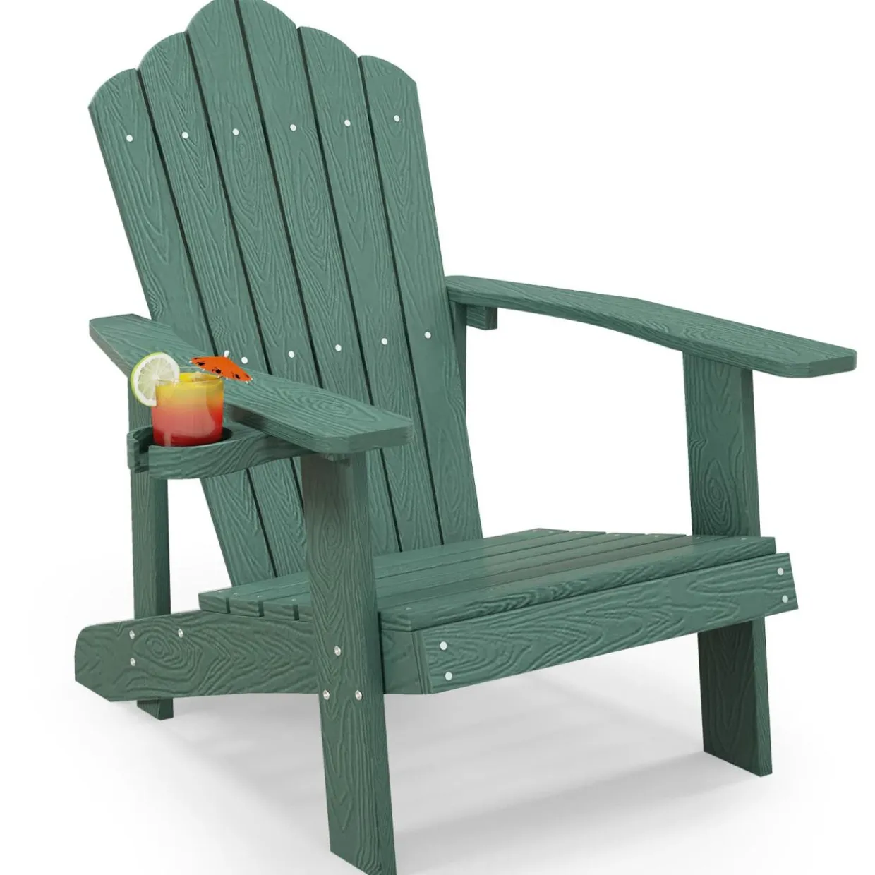Tangkula Oversized Adirondack Chair, Patio Lounge Chairs w/Adjustable Cup Holder