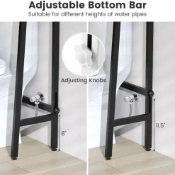 Tangkula Over-The-Toilet Storage Rack, 3-Tier Freestanding Bathroom Space Saver Shelf w/ 2 Hanging Hooks