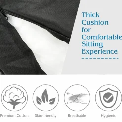 Tangkula Papasan Chair Rattan Ergonomic Chair w/ 360-degree Swivel and Soft Cushion, Solid Structure & Stable Base