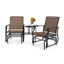 Tangkula Patio 2 Person Swing Glider Chair, Outdoor Double Rocking Chair