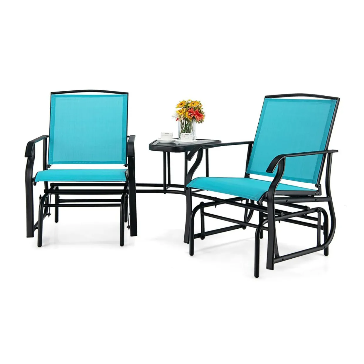 Tangkula Patio 2 Person Swing Glider Chair, Outdoor Double Rocking Chair
