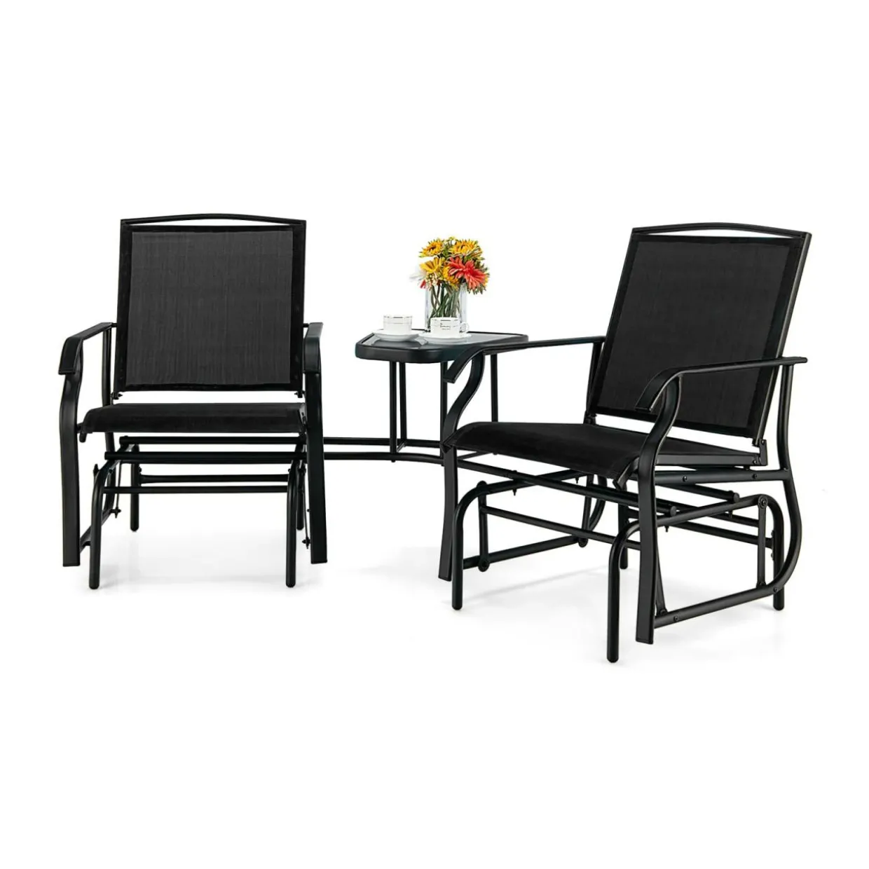 Tangkula Patio 2 Person Swing Glider Chair, Outdoor Double Rocking Chair