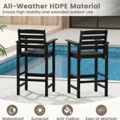 Tangkula Patio Adirondack Bar Chairs Set of 2/4