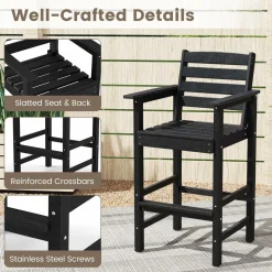 Tangkula Patio Adirondack Bar Chairs Set of 2/4