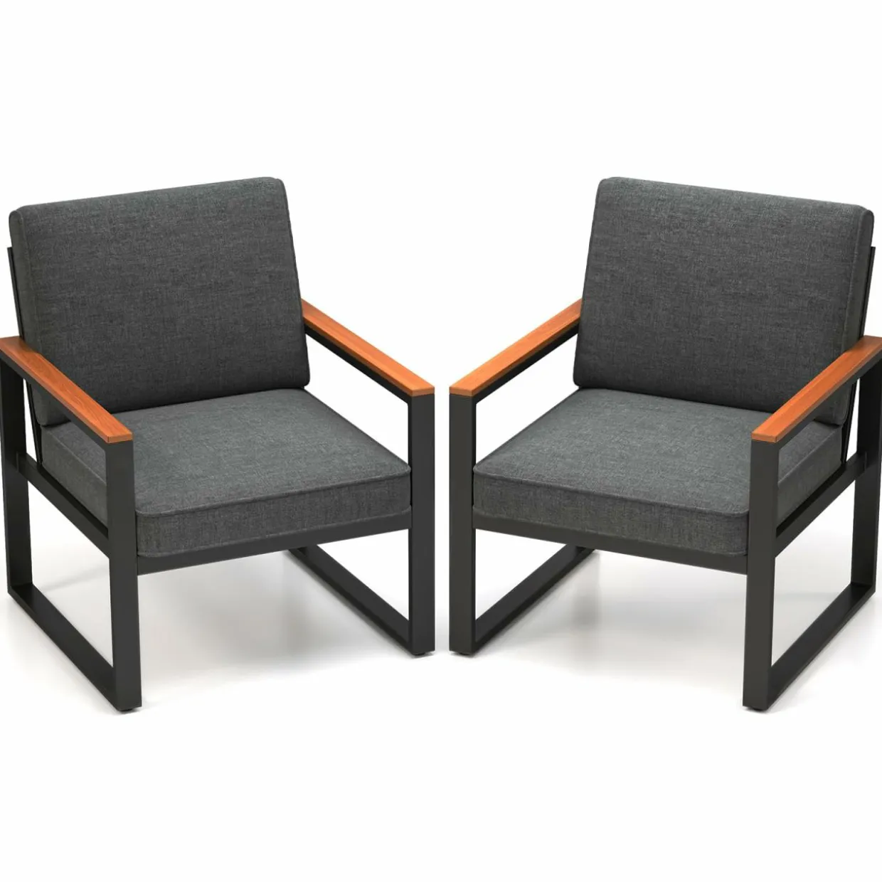 Tangkula Patio Aluminum Sofa Set of 2