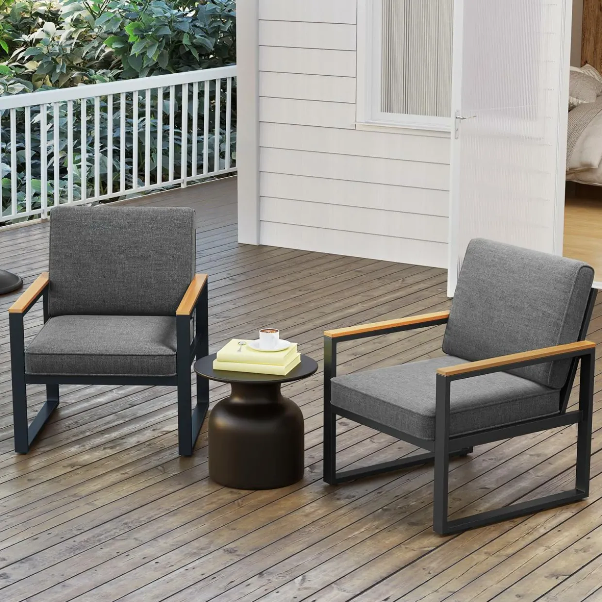 Tangkula Patio Aluminum Sofa Set of 2