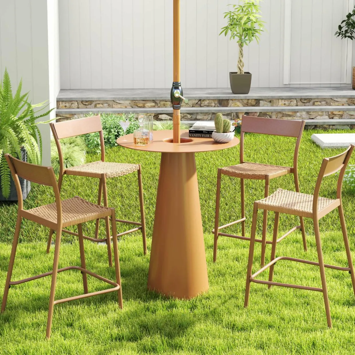 Tangkula Patio Barstools Set of 2/4
