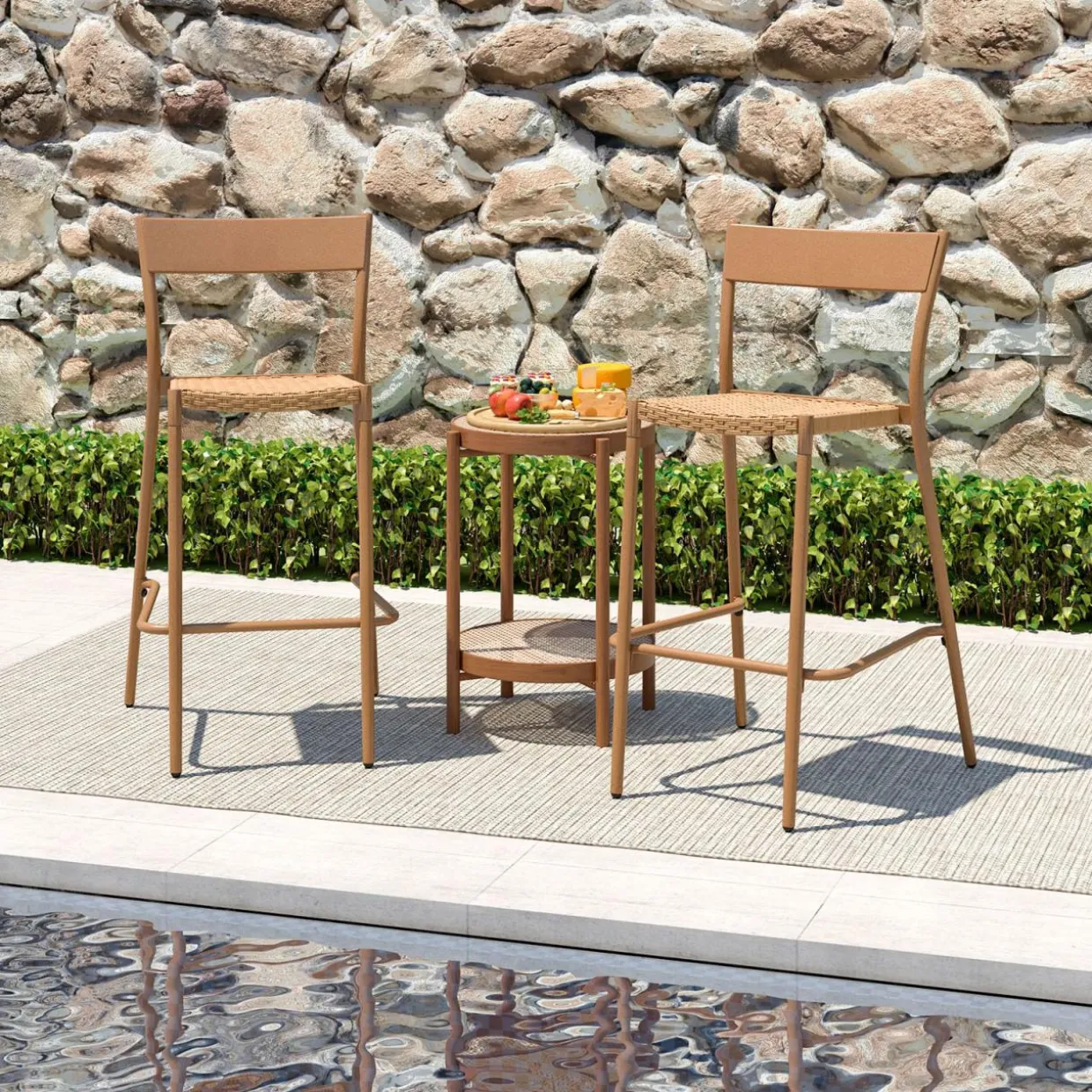 Tangkula Patio Barstools Set of 2/4