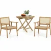 Tangkula Patio Bistro Table Chair Set