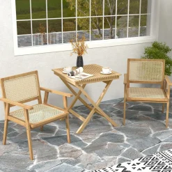Tangkula Patio Bistro Table Chair Set