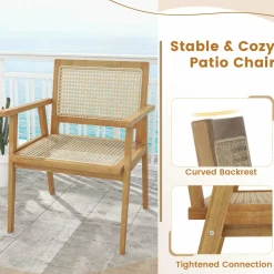 Tangkula Patio Bistro Table Chair Set
