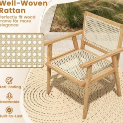 Tangkula Patio Bistro Table Chair Set