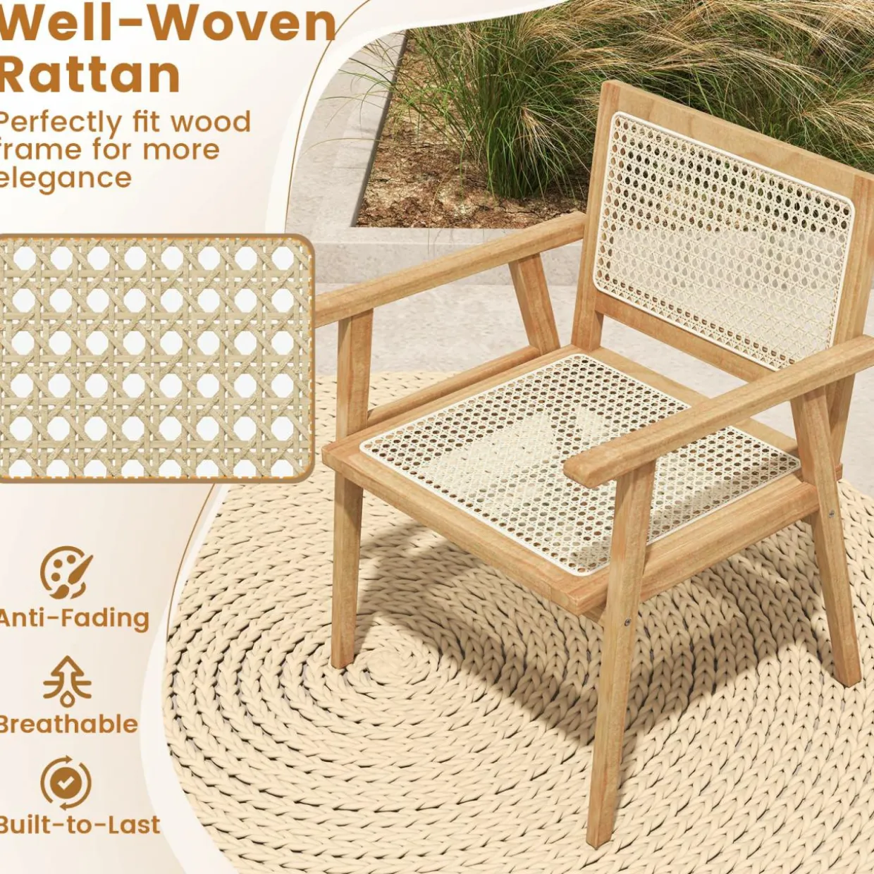 Tangkula Patio Bistro Table Chair Set