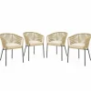 Tangkula Patio Chairs Set of 4, Upholstered Accent Chairs w/Curved Backrest