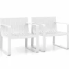 Tangkula Patio Chairs Set of 2/4, Weather-Resistant Plastic Outdoor Armchairs