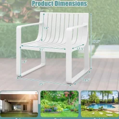 Tangkula Patio Chairs Set of 2/4, Weather-Resistant Plastic Outdoor Armchairs