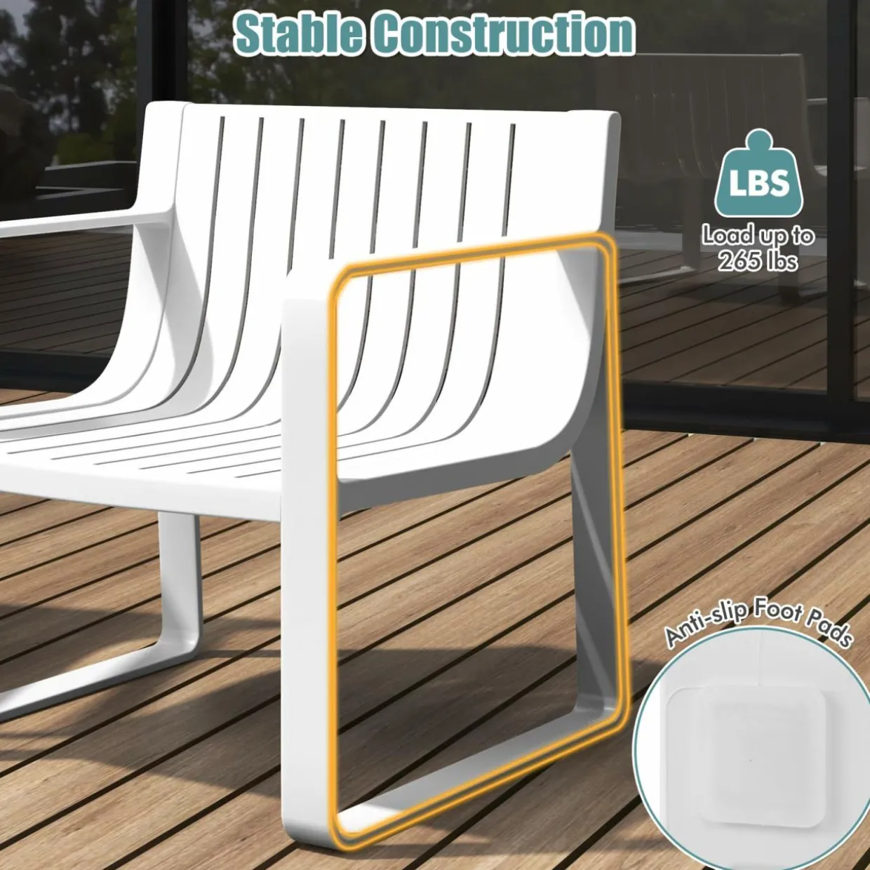 Tangkula Patio Chairs Set of 2/4, Weather-Resistant Plastic Outdoor Armchairs