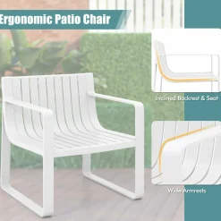 Tangkula Patio Chairs Set of 2/4, Weather-Resistant Plastic Outdoor Armchairs