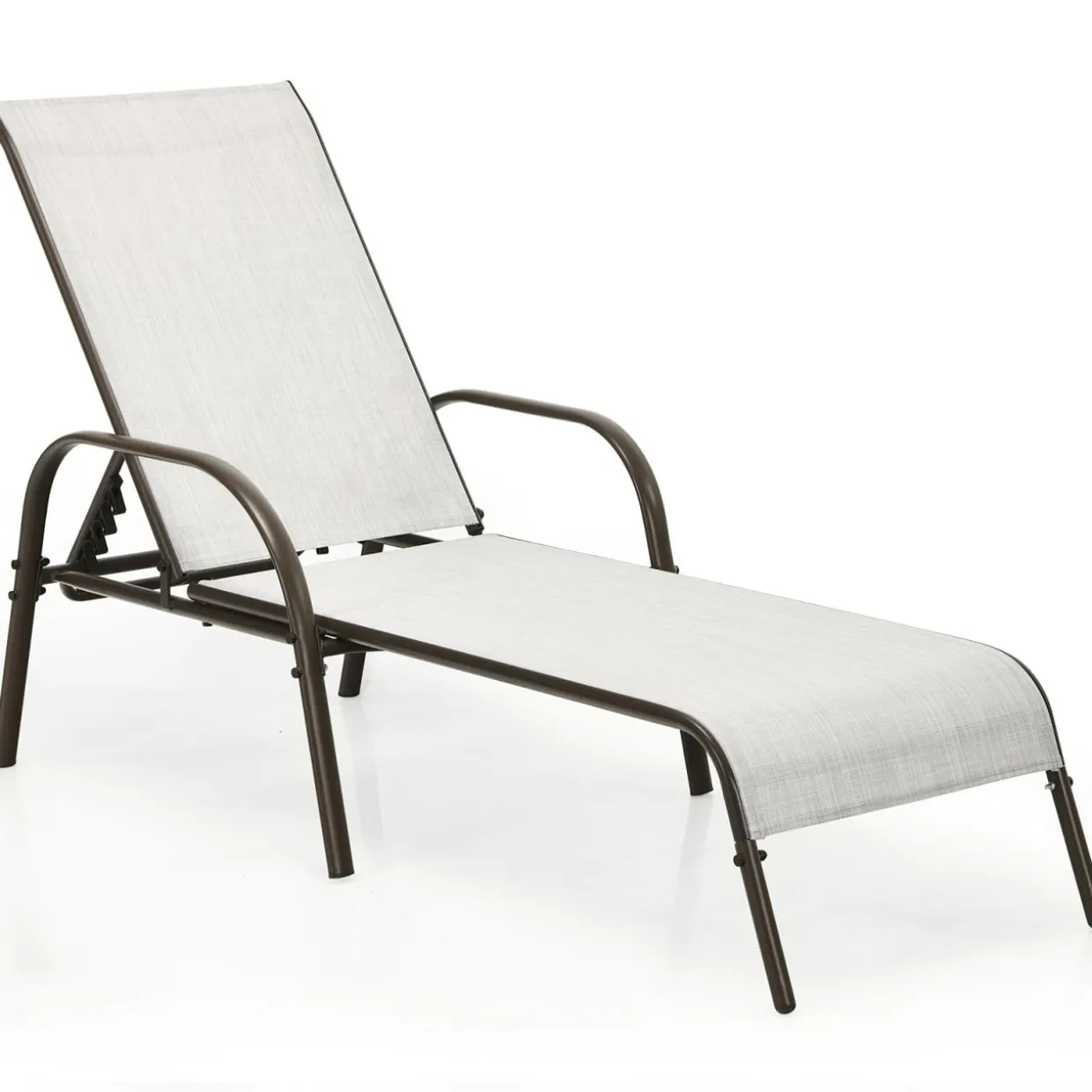 Tangkula Patio Chaise Lounge, Recliner Outdoor Lounger Chair w/Adjustable Backrest, Reclining Chair w/Heavy Duty Steel Frame