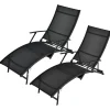 Tangkula Patio Chaise Lounge Set of 2, Outdoor Foldable and Stackable Chaise Lounge Chairs