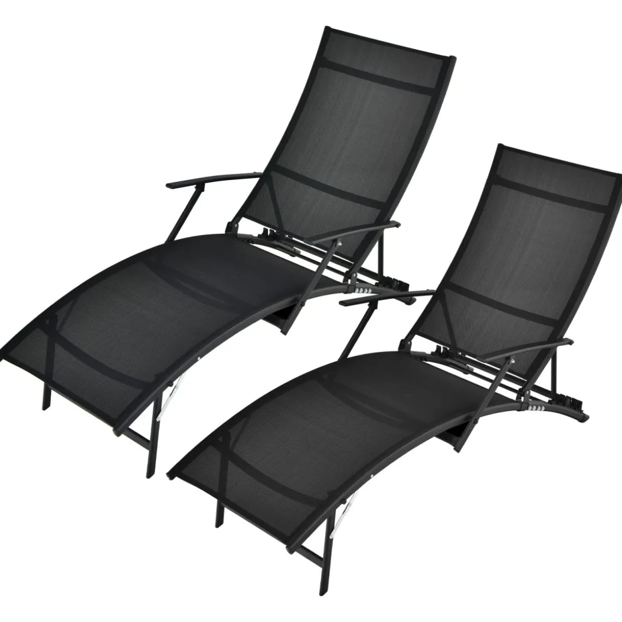 Tangkula Patio Chaise Lounge Set of 2, Outdoor Foldable and Stackable Chaise Lounge Chairs